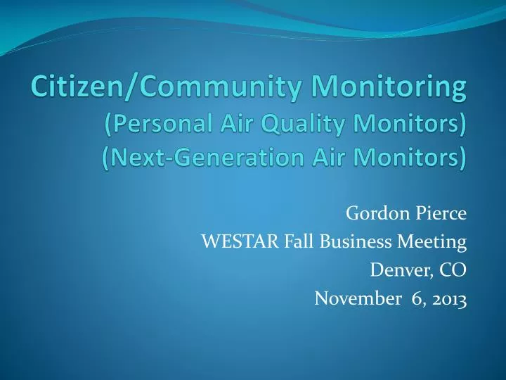 citizen community monitoring personal air quality monitors next generation air monitors