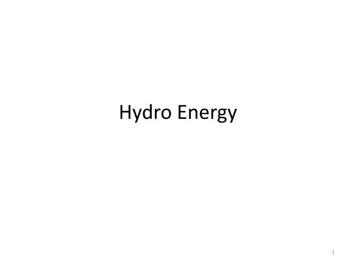 hydro energy