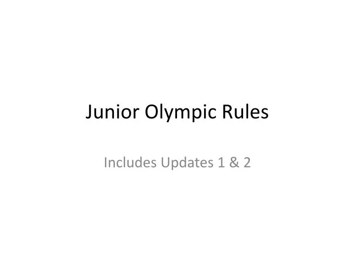 junior olympic rules