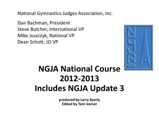 NGJA National Course 2012-2013