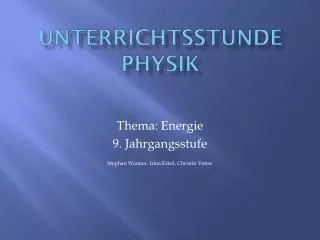 unterrichtsstunde physik