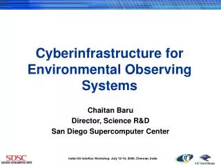 Cyberinfrastructure for Environmental Observing Systems