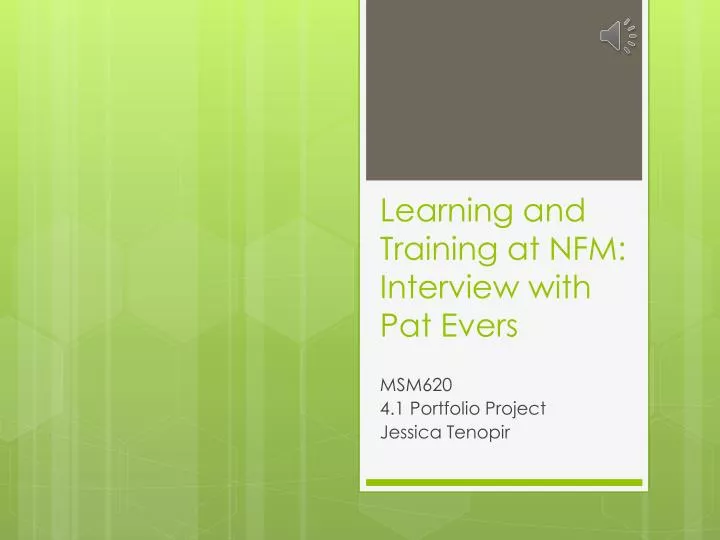 learning and training at nfm interview with pat evers