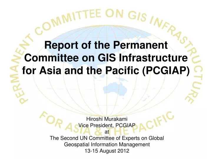 report of the permanent committee on gis infrastructure for asia and the pacific pcgiap