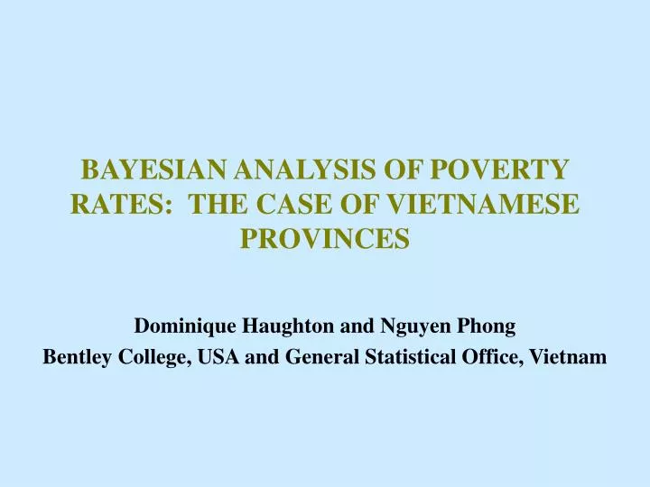 bayesian analysis of poverty rates the case of vietnamese provinces