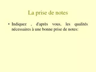 la prise de notes