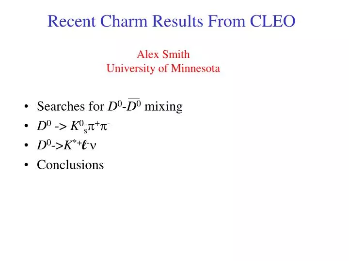 recent charm results from cleo