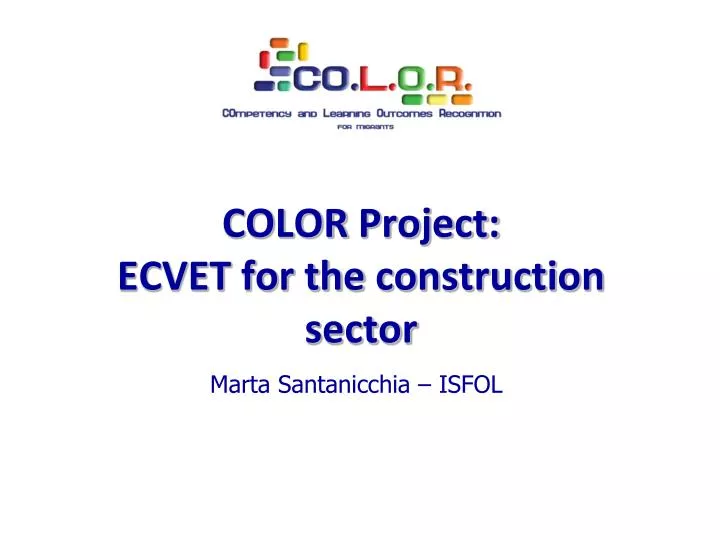 color p roject ecvet for the construction sector