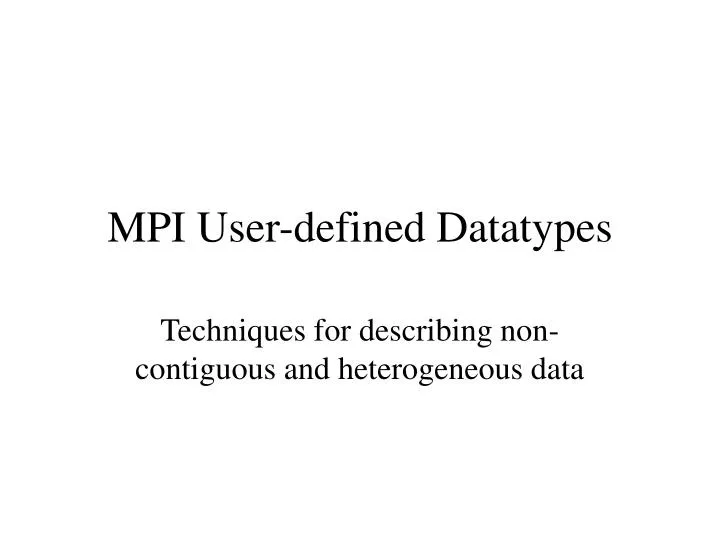mpi user defined datatypes