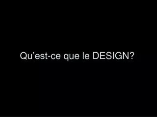 qu est ce que le design