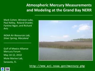Atmospheric Mercury Measurements and Modeling at the Grand Bay NERR