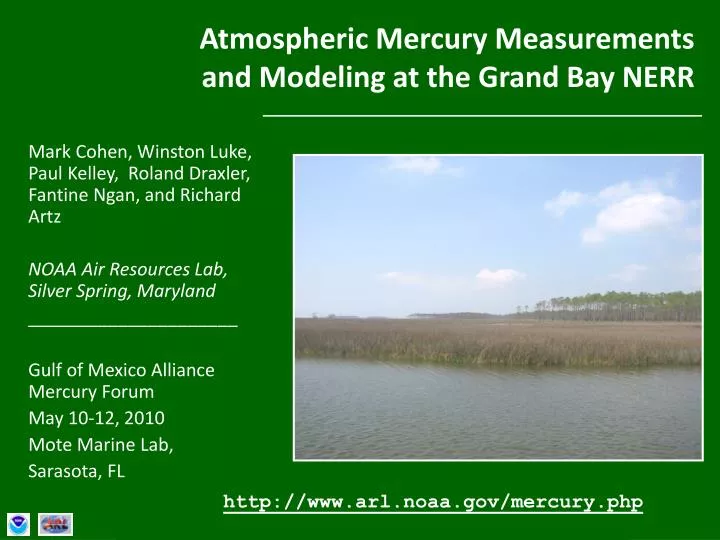 atmospheric mercury measurements and modeling at the grand bay nerr