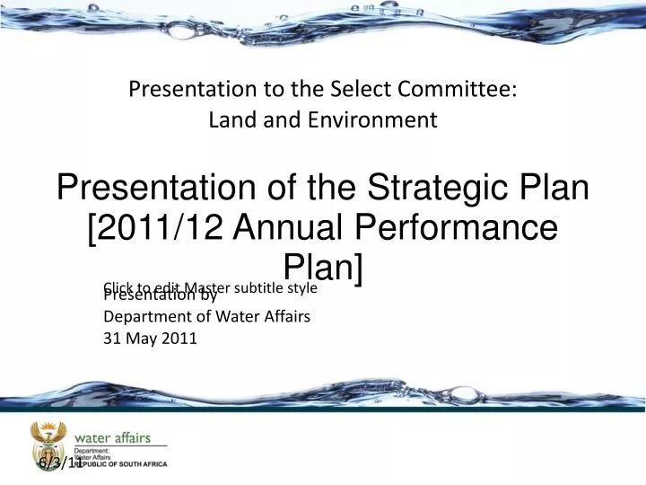 presentation to the select committee land and environment