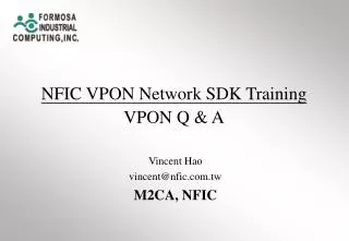 NFIC VPON Network SDK Training VPON Q &amp; A