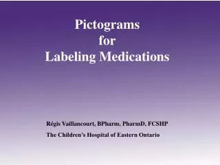 Pictograms for Labeling Medications
