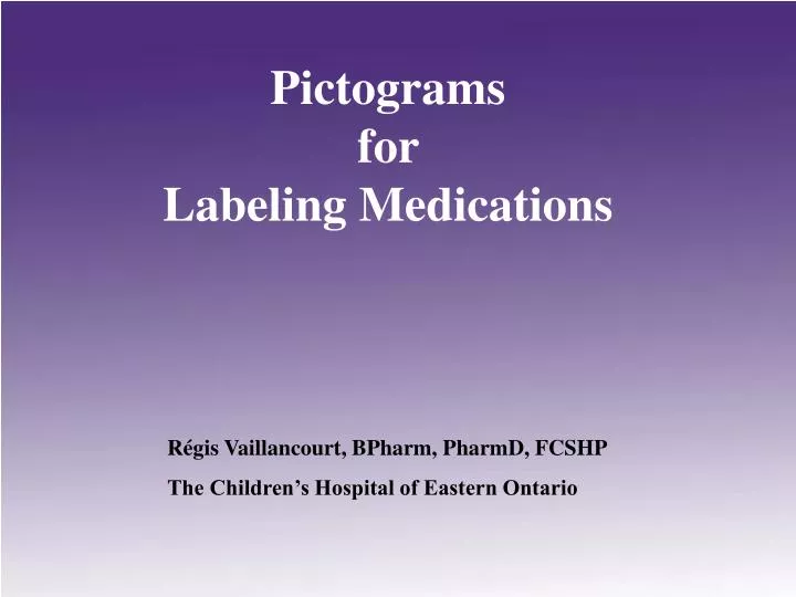 pictograms for labeling medications