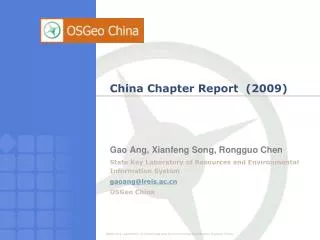 China Chapter Report (2009)