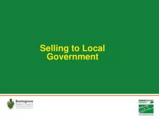 Selling to Local Government