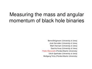 Measuring the mass and angular momentum of black hole binaries