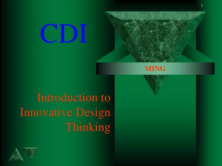 introduction to innovative design thinking