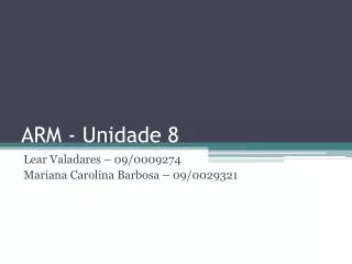 arm unidade 8