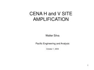 CENA H and V SITE AMPLIFICATION