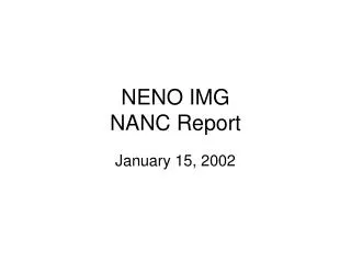 NENO IMG NANC Report