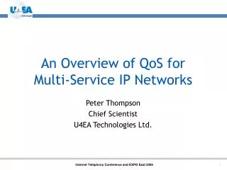 An Overview of QoS for Multi-Service IP Networks