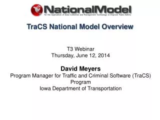 TraCS National Model Overview