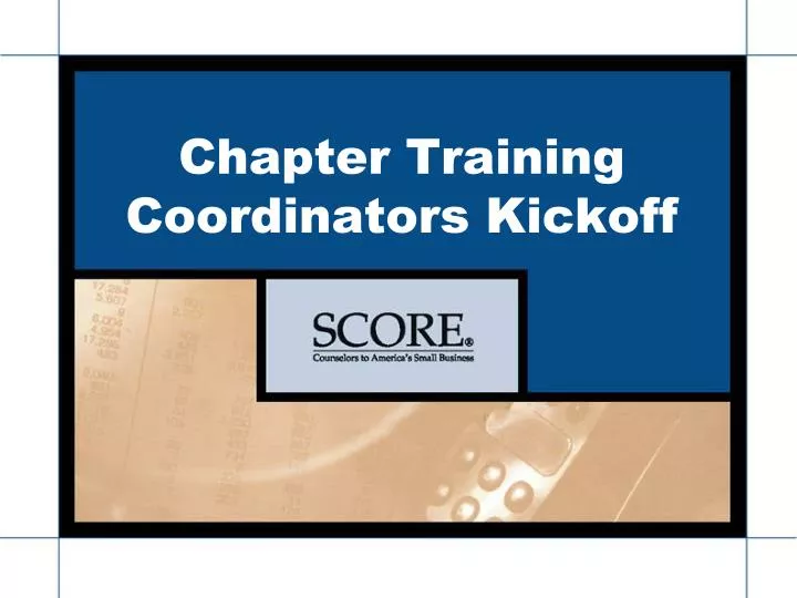 chapter training coordinators kickoff