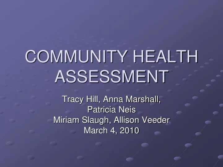 community health assessment