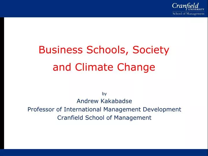 business schools society and climate change