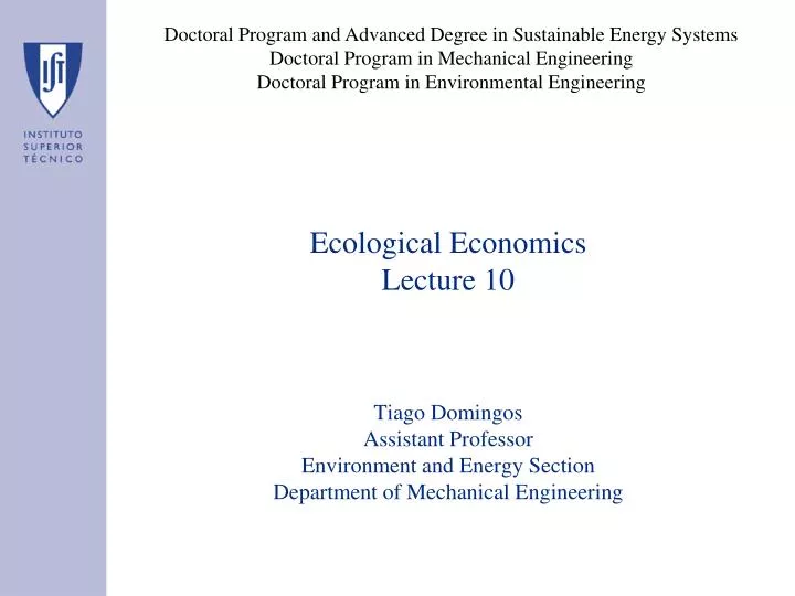 ecological economics lecture 10