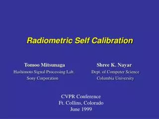 Radiometric Self Calibration