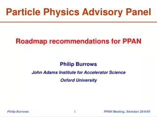 Particle Physics Advisory Panel