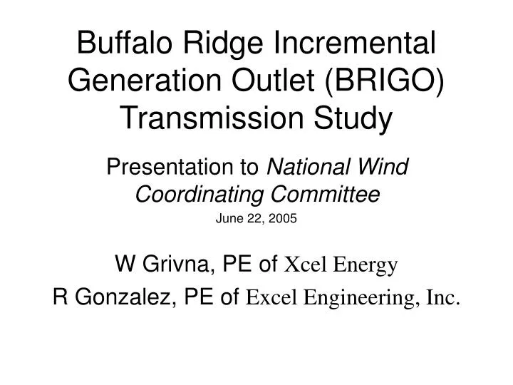 buffalo ridge incremental generation outlet brigo transmission study