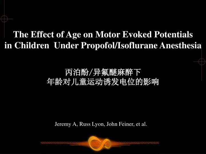 the effect of age on motor evoked potentials in children under propofol isoflurane anesthesia