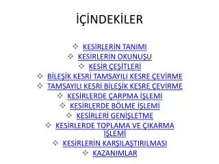 ndek ler