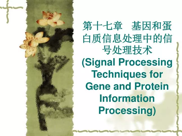 signal processing techniques for gene and protein information processing