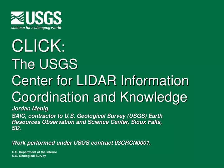 click the usgs center for lidar information coordination and knowledge