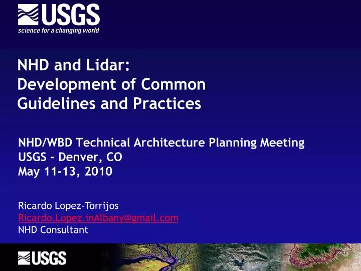 nhd and lidar development of common guidelines and practices
