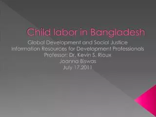 Child labor in Bangladesh