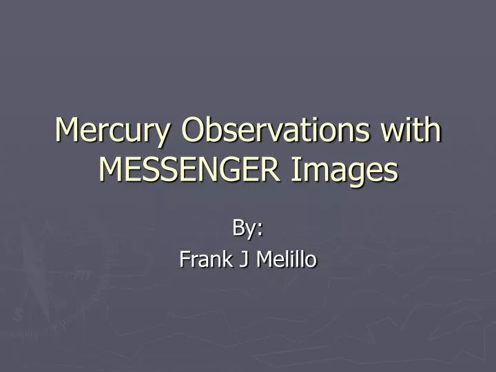 mercury observations with messenger images