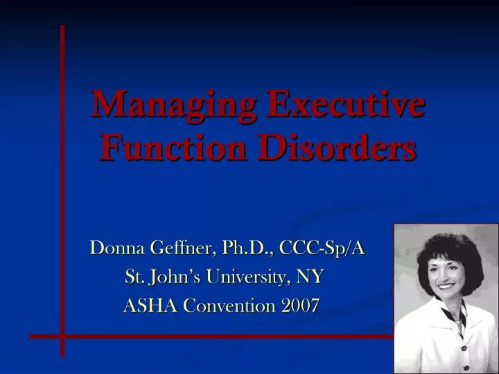 managing executive function disorders