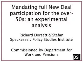 Mandating full New Deal participation for the over-50s: an experimental analysis