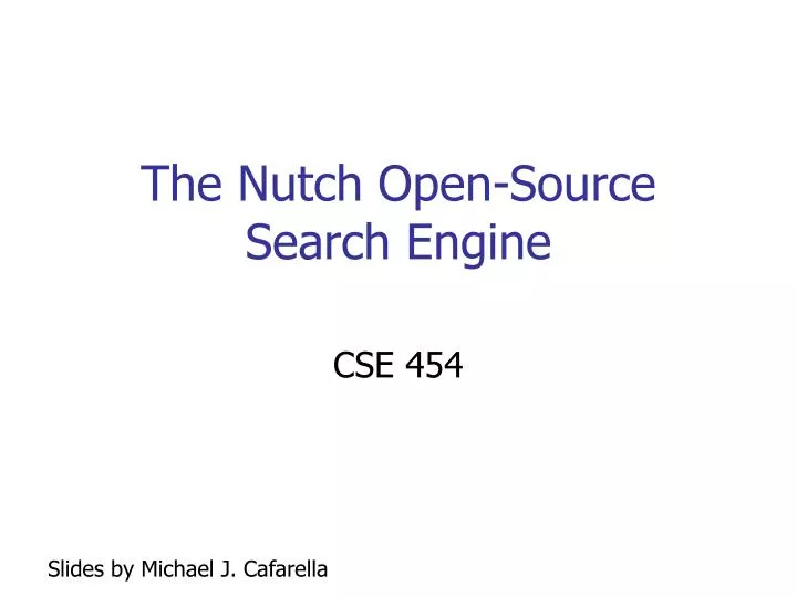 the nutch open source search engine