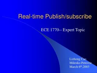 Real-time Publish/subscribe