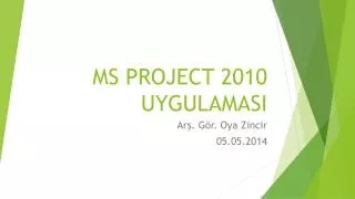 ms project 2010 uygulamasi
