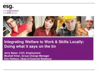 Integrating Welfare to Work &amp; Skills Locally: Doing what it says on the tin