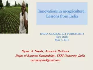 Innovations in m-agriculture: Lessons from I ndia